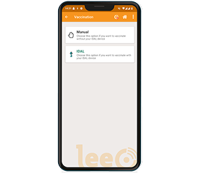 Smartphone die een vaccinatieregistratie in de app toont.